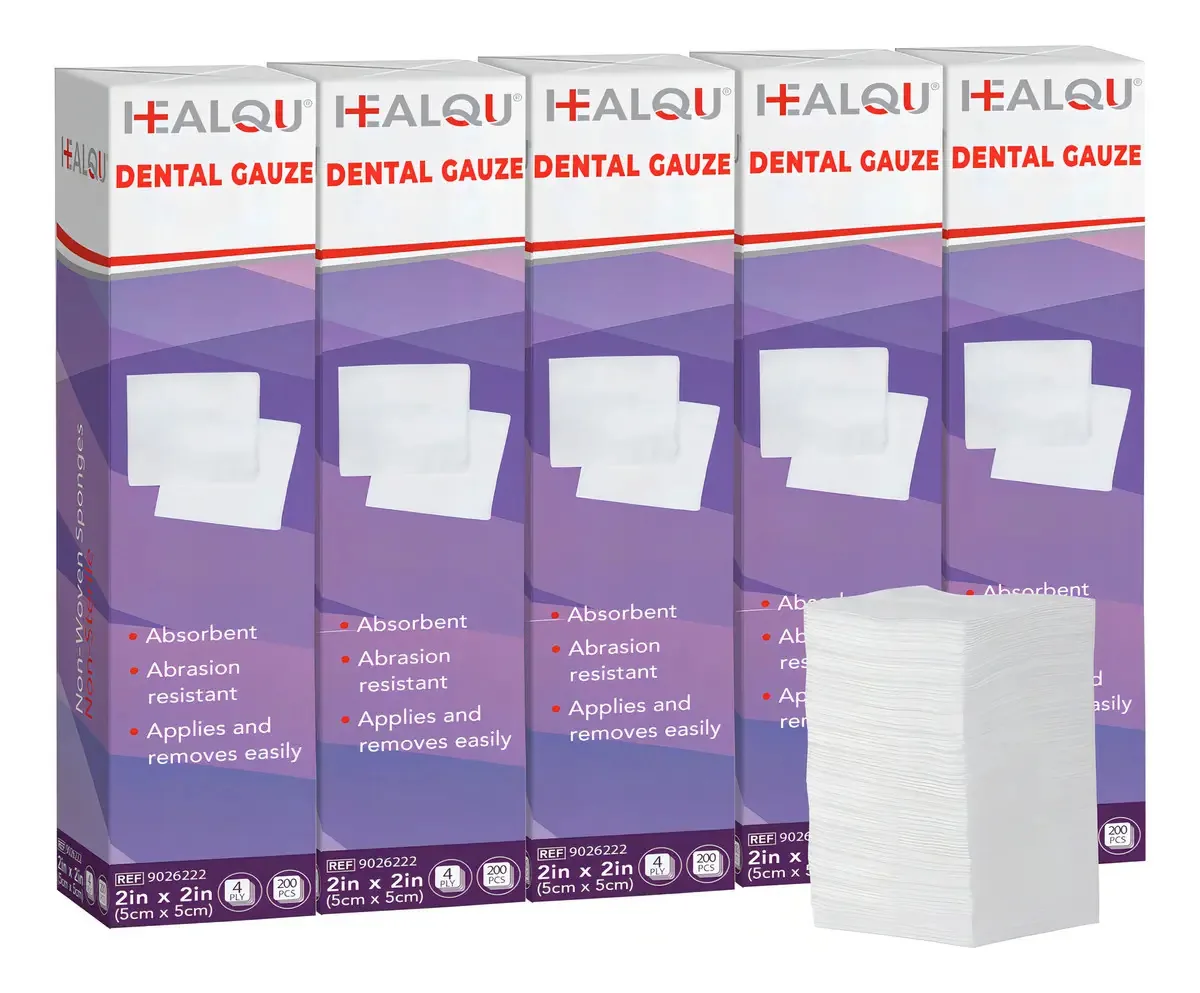 Healqu Almofadas de Gaze Dental, 1000 Unidades, 2 X 2 Pul