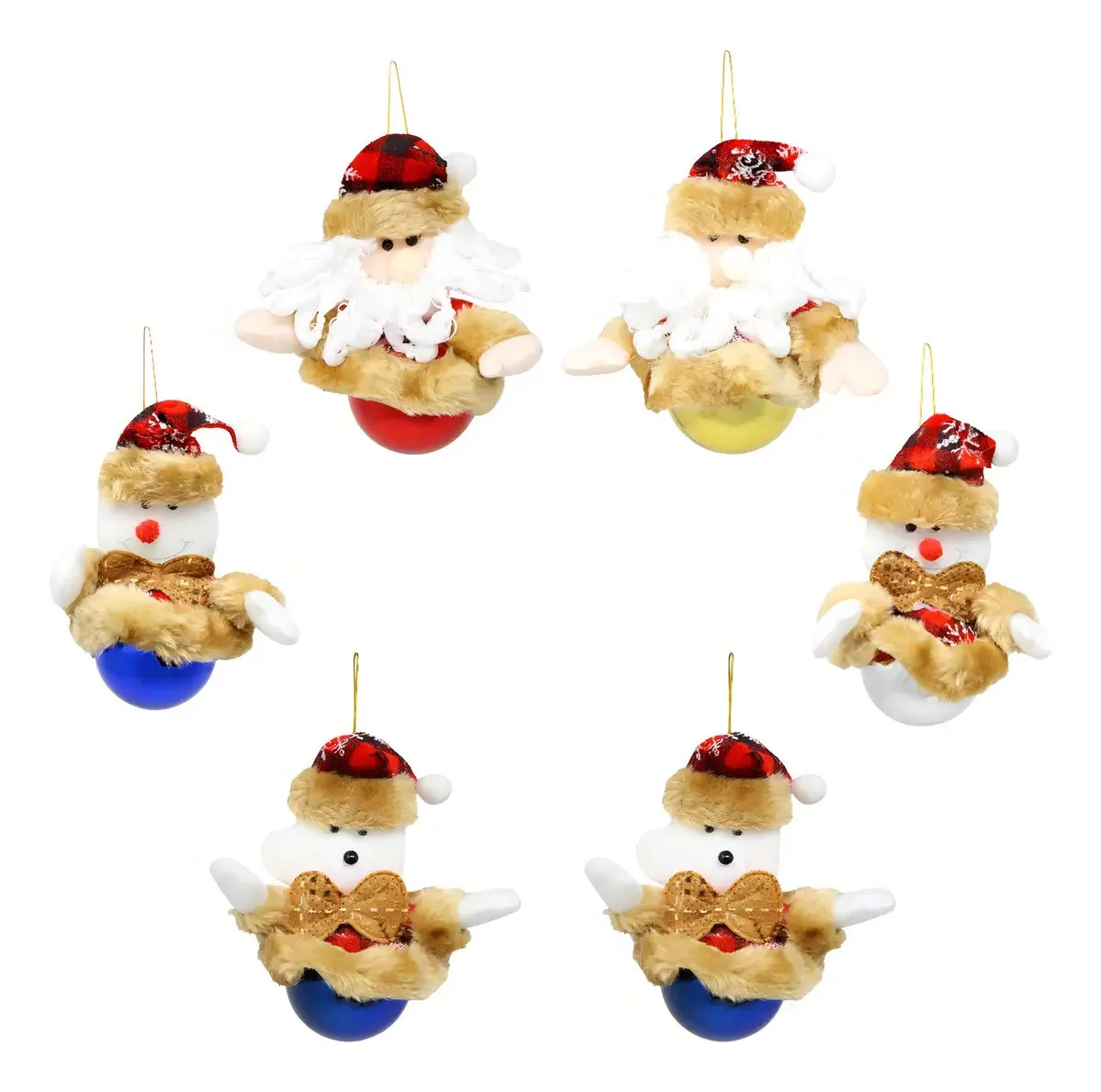 Pacote de 12 enfeites de Natal para decoração de árvores