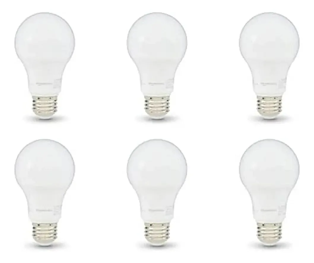 Pacote de 6 lâmpadas LED Amazon Basics, 9w, 500 lâmpadas brancas