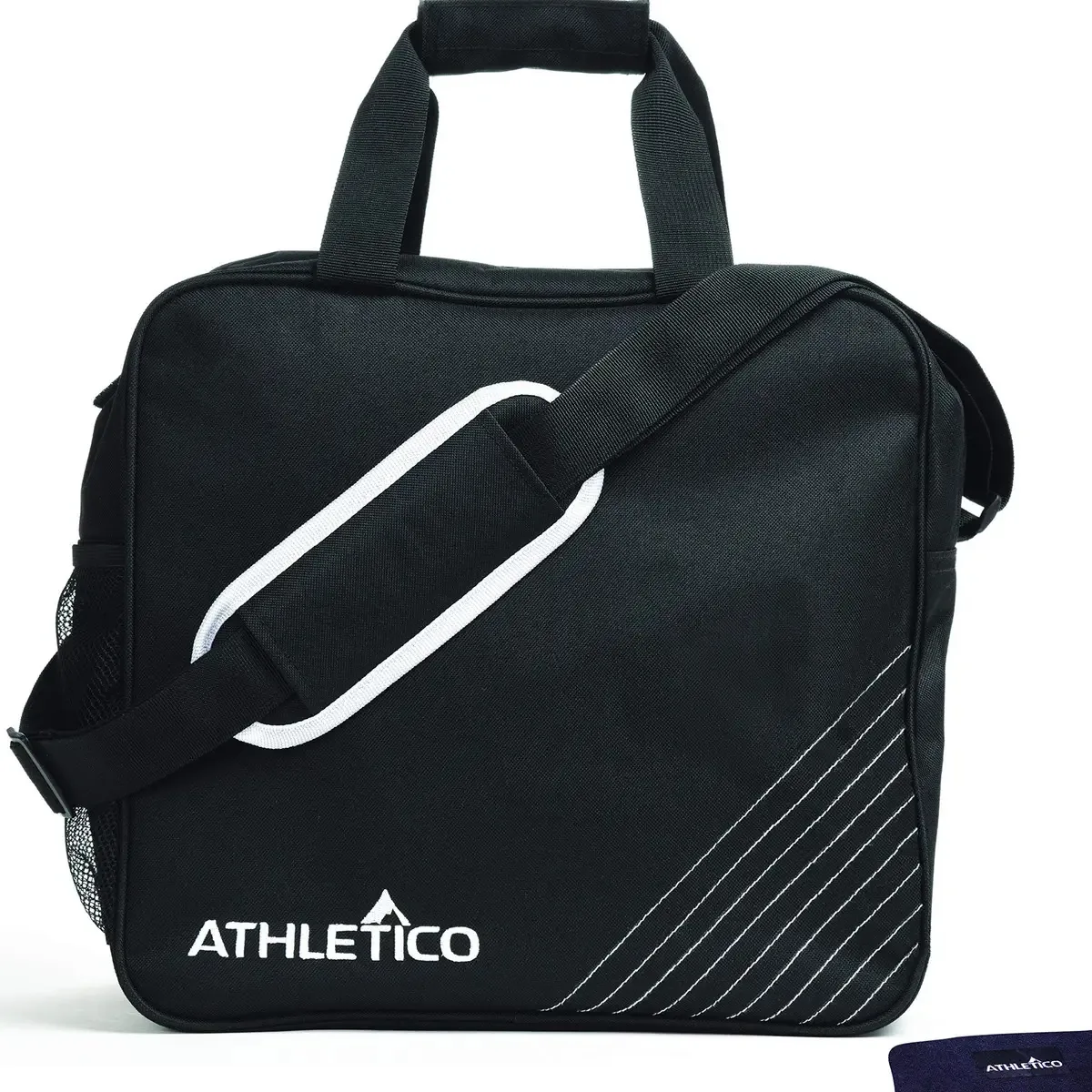 Athletico Pacote Essencial de Bolsa de Boliche e Polidor de Oscilação, Bolsa de Boliche para Uma Única Bola com Suporte Acolchoado para Bolas de Boliche