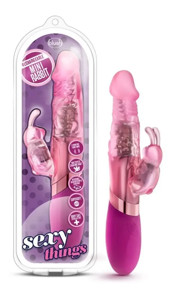 Vibrador de vagina clitoriano multiorgásmico rosa recarregável para coelhos