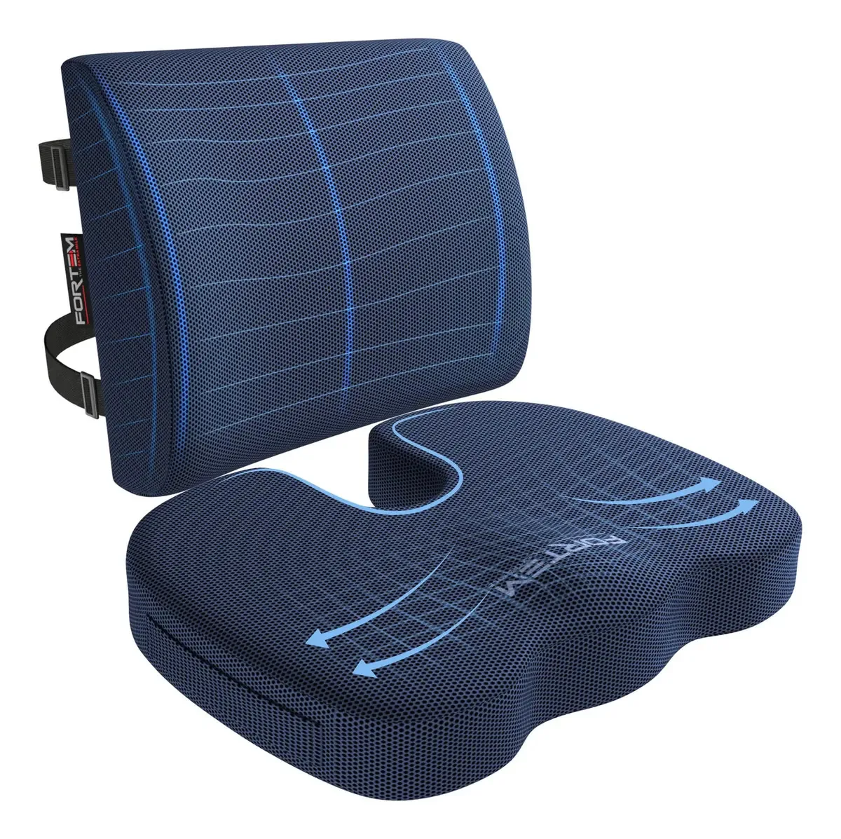 Fortem Almofada para Cadeira de Escritório, Almofada de Cóccix para Cadeira de Escritório e Carro, Almofada Lombar, Almofada Ortopédica para Sentar e Travesseiro de Espuma Viscoelástica para...