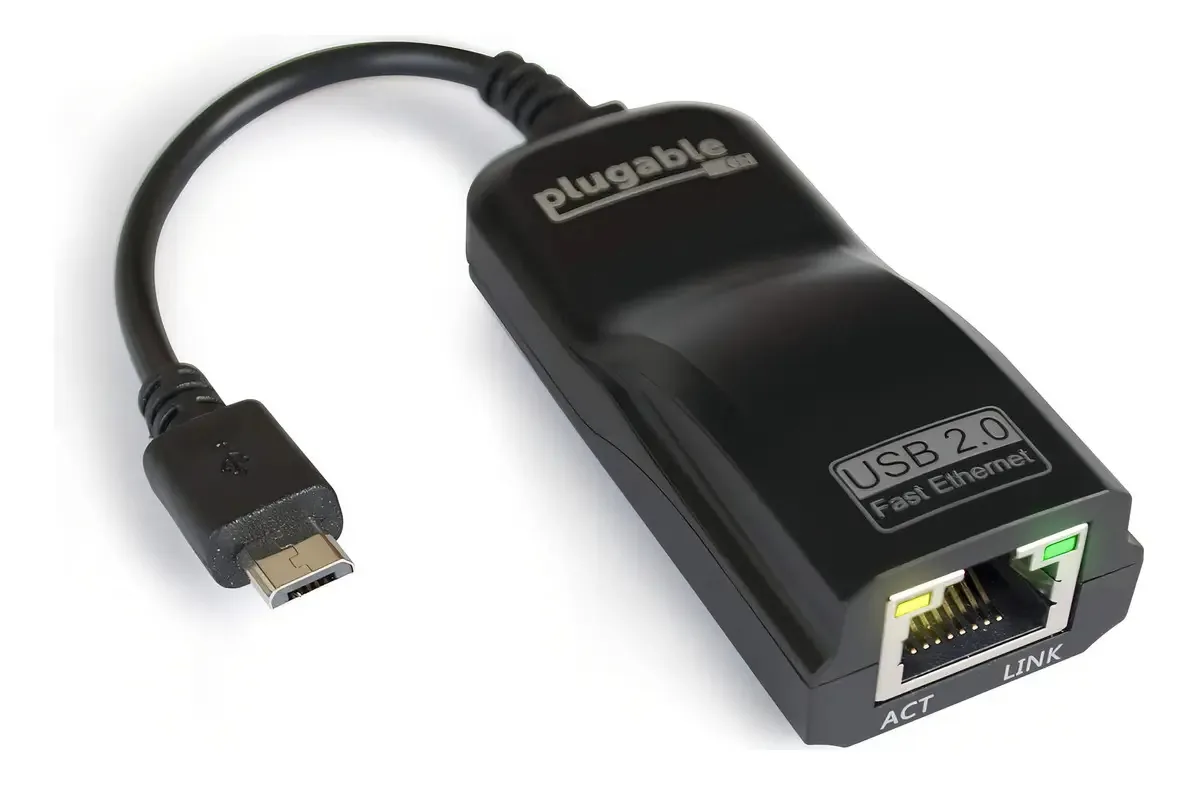 Cabo de dados Plugable 100 Mbps Ethernet Preto