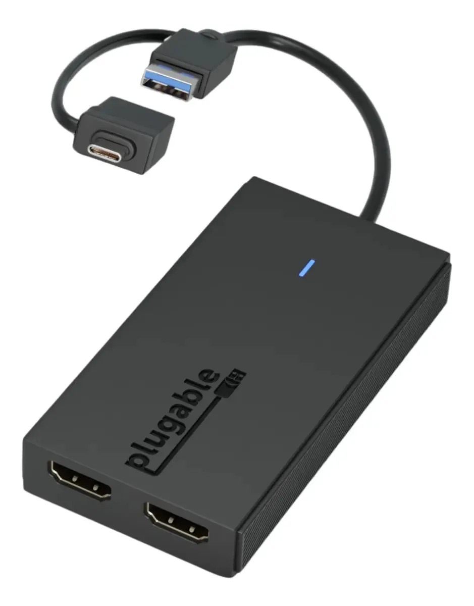 Adaptador Usb 3.0 Ou Usb C Para Hdmi Conectável Para Dois Monitores, Adaptador Gráfico De Vídeo Universal Para Mac E Windows, Thunderbolt 3/4, Usb 3.0 Ou Usb-c, 1080p A 60 Hz
