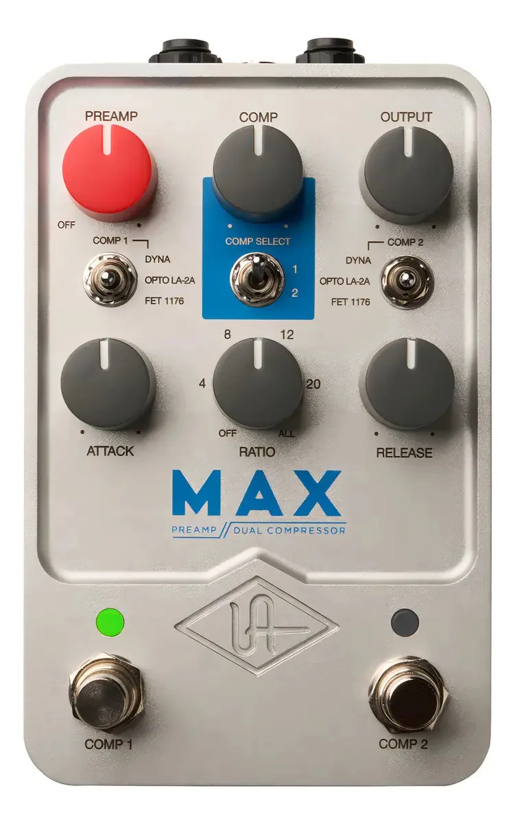 Pedal Universal Audio UAFX Max Prateado 3 Efeitos Pré-Amp Compressor