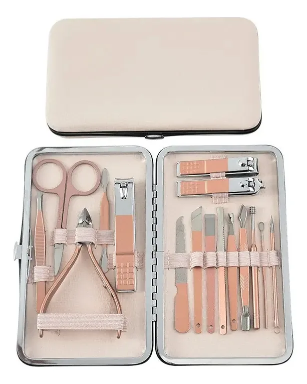 Conjunto de manicure e pedicure, pés, mãos, cortes de unhas, 16 peças
