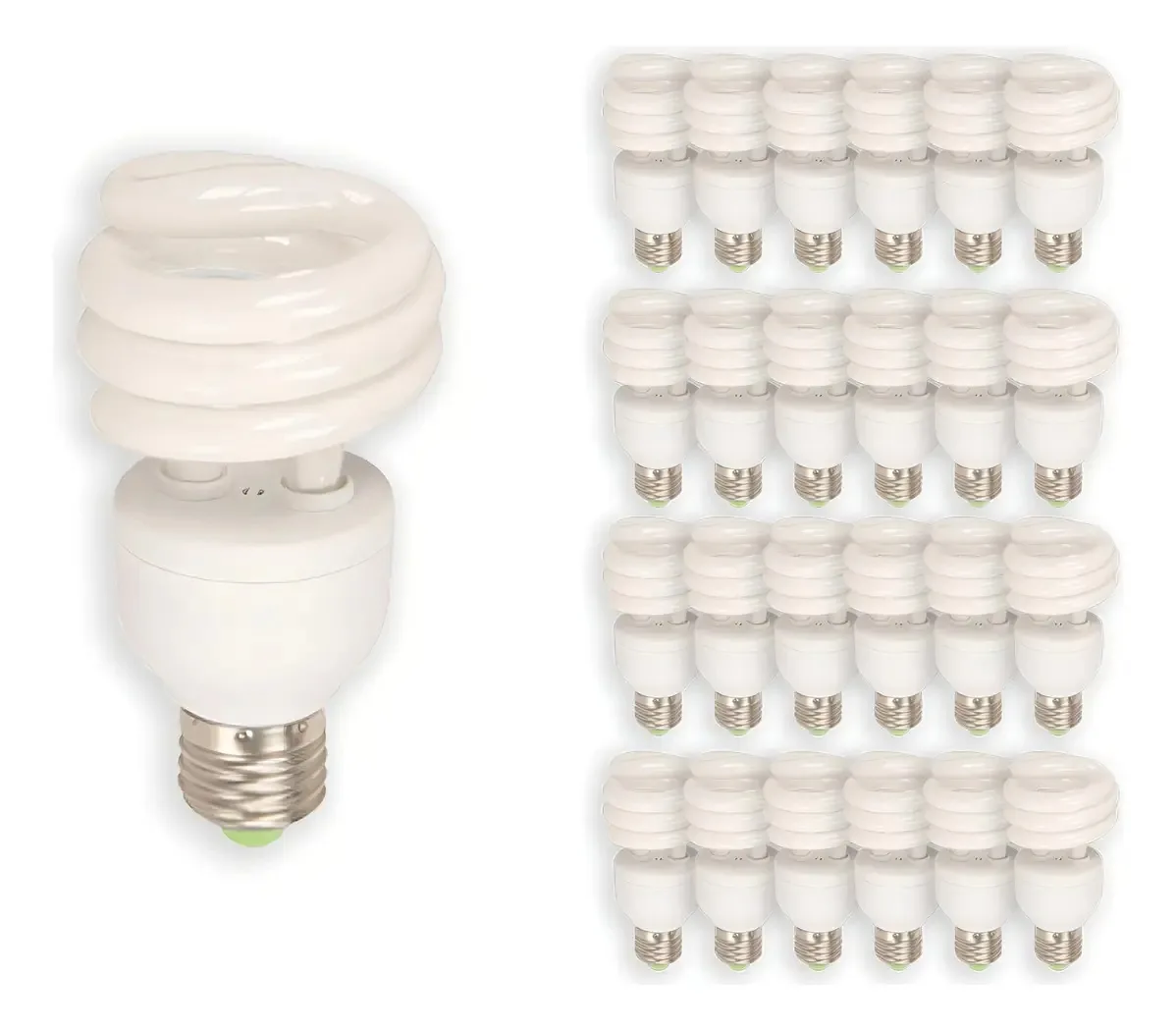 Conjunto de 24 holofotes fluorescentes de luz quente E27 70w