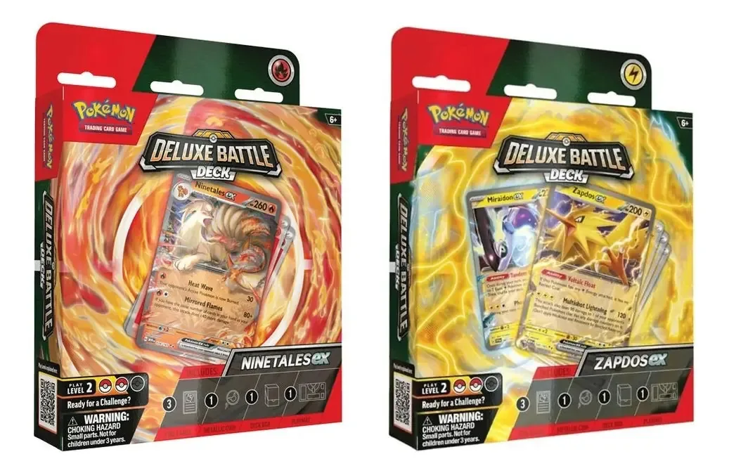 Cartões de Pokémon Tcg Ninet Ex/Zapd Ex Dlx Bat Spa