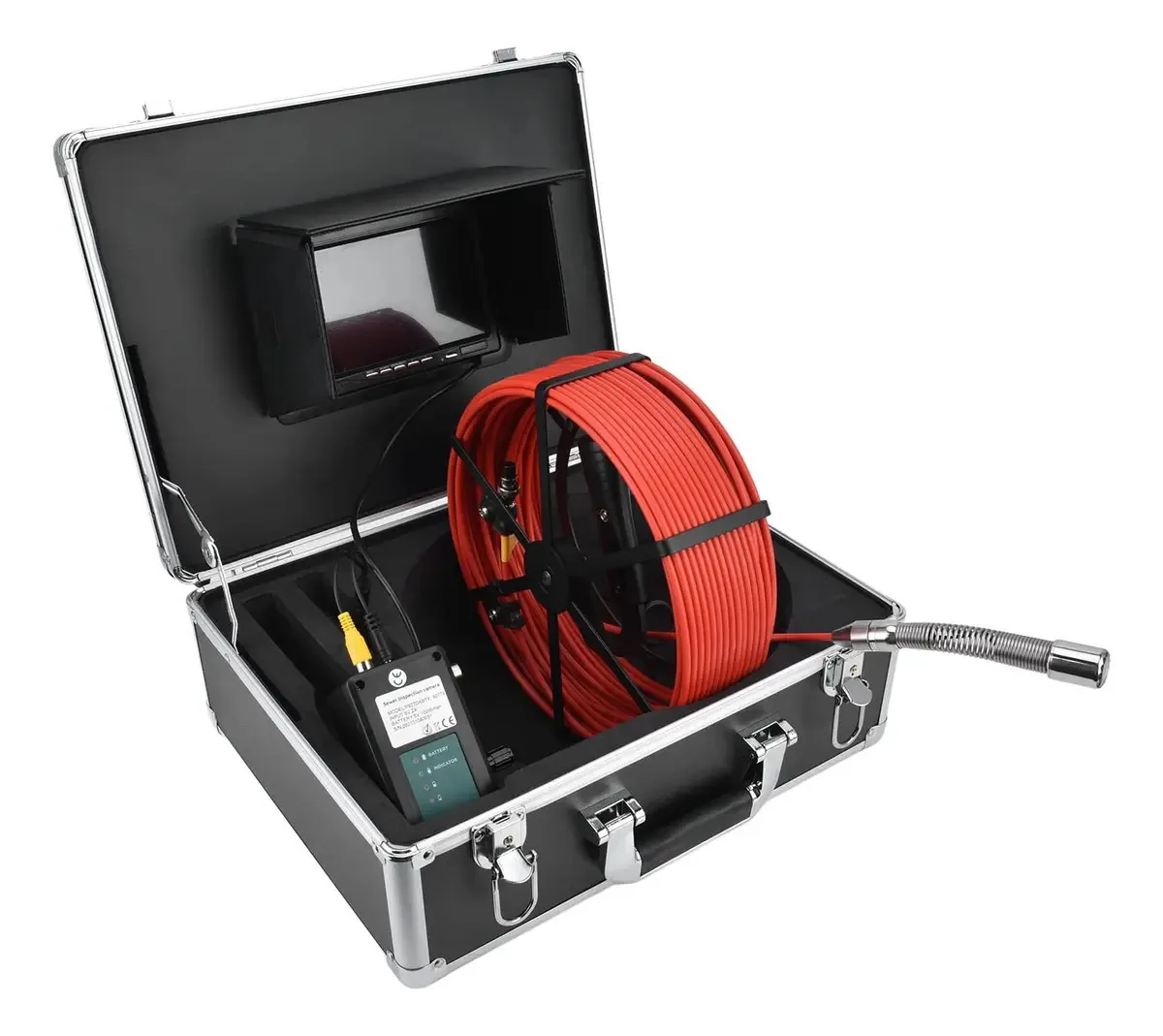 Cllpyfcl Câmera Borescópio, Câmera Endoscópica com Tela Colorida, Grande Angular de 145°, Zoom LED Ajustável 5x para Esgotos de Tubulações