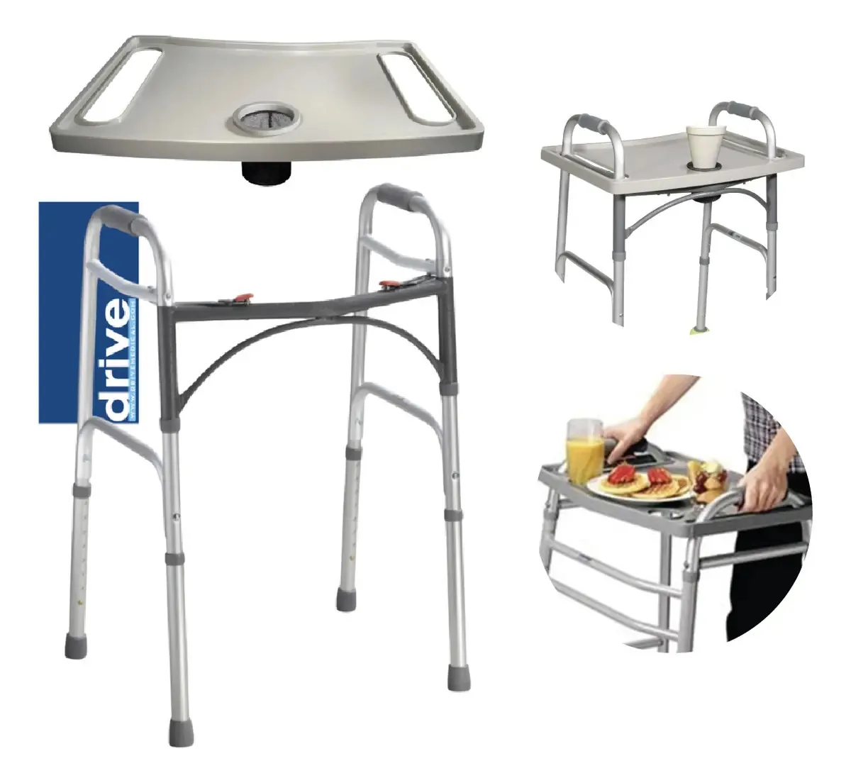 Bandeja de alimentos ortopédica dobrável Walker + Drive