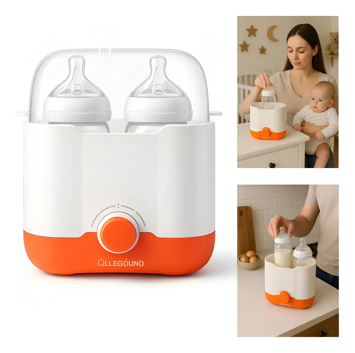 Aquecedor de garrafas de esterilizador a vapor rápido branco 3 em 1