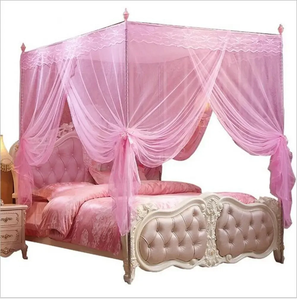 Cortina de cama Nattey de 4 cantos, design princesa
