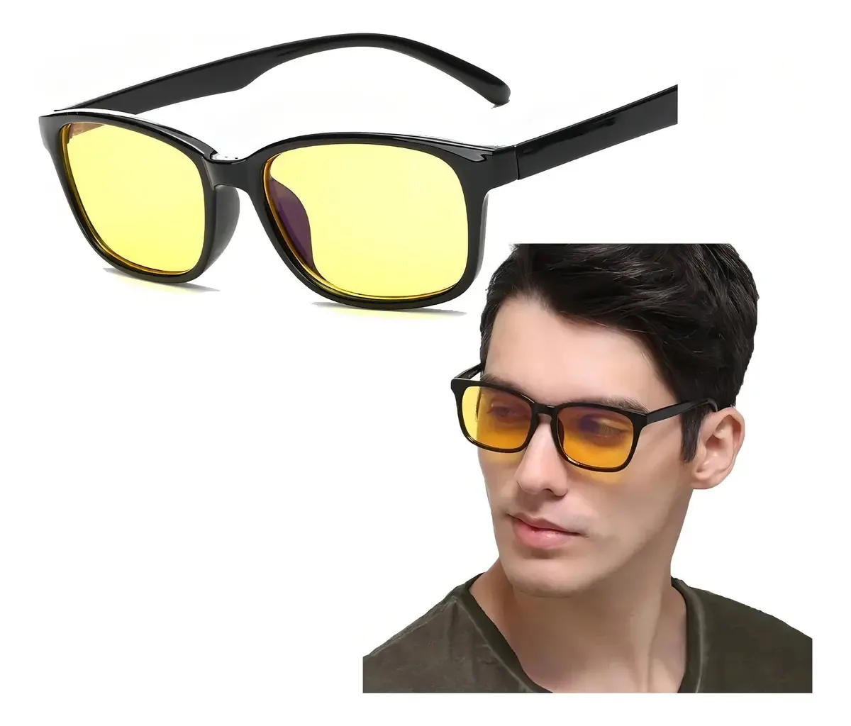 Lentes de computador antifadiga, anti-reflexivas, anti-azul, cor de luz amarela