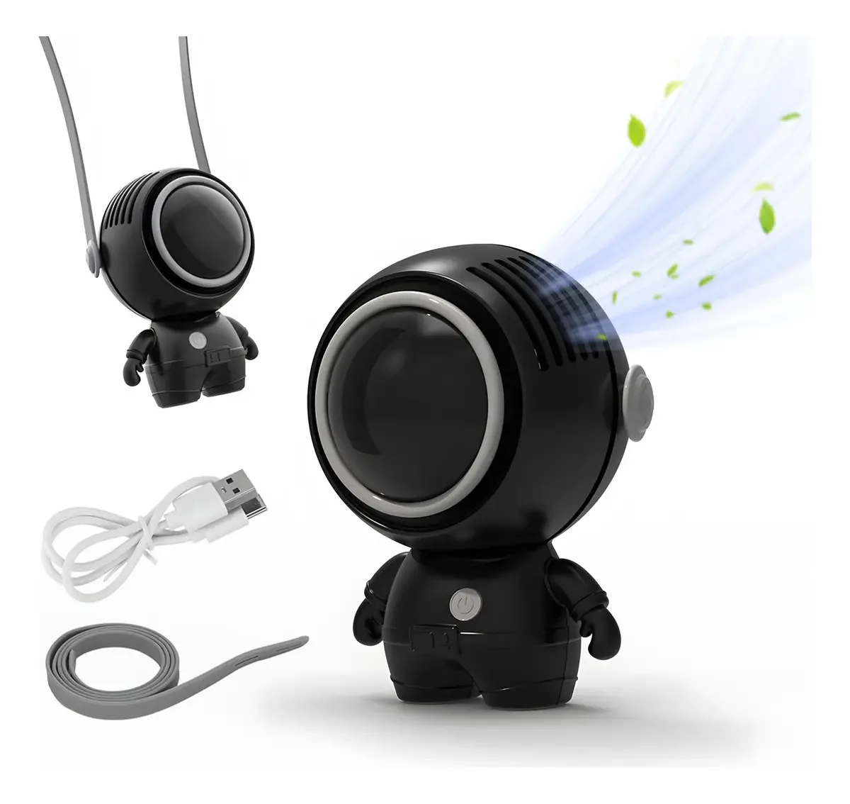 Ventilador portátil, mini ventilador portátil, ventilador pessoal recarregável USB, para escritório/exterior/casa/viagens, branco