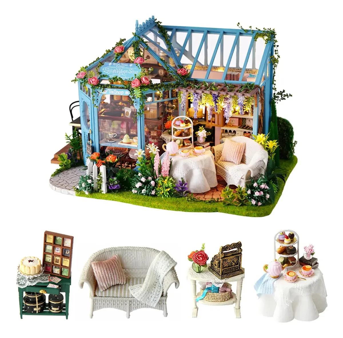 Casa de bonecas em miniatura com móveis, House Of. Cor A068