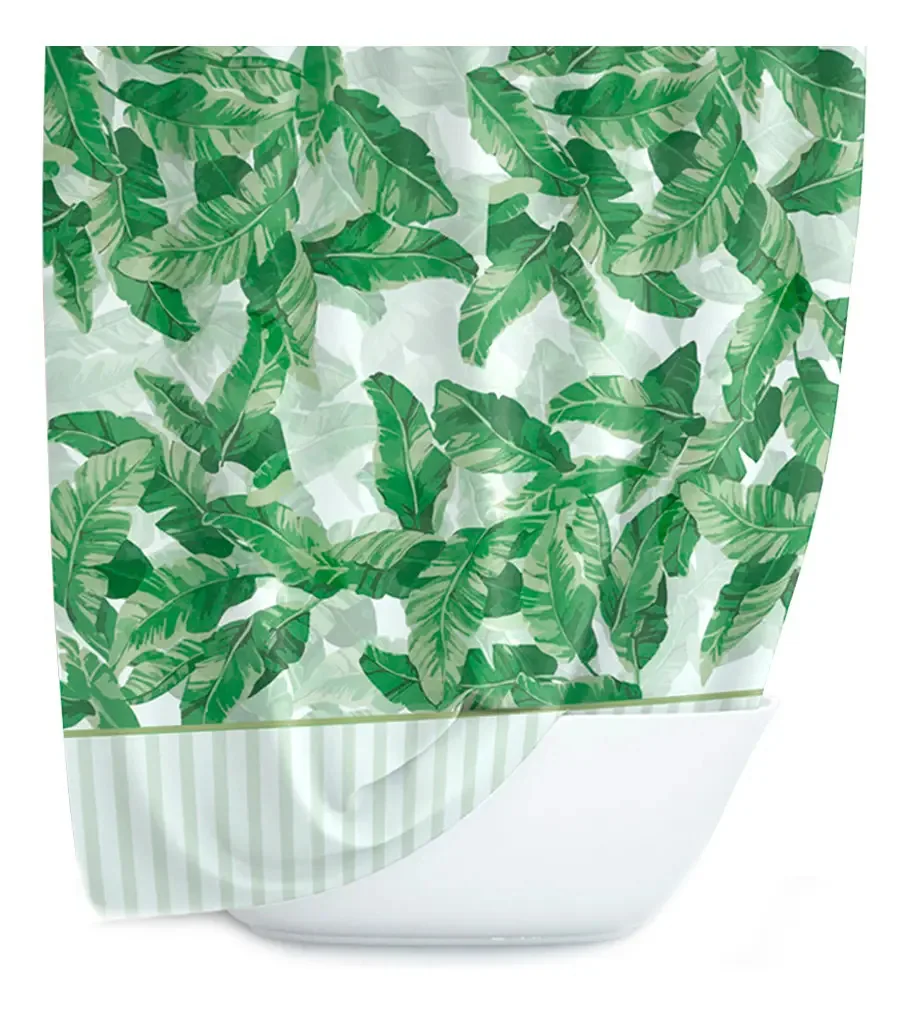 Cortina de banho de tecido macio de microfibra 1,80 x 1,80 m Cortina de banana de cor verde banana