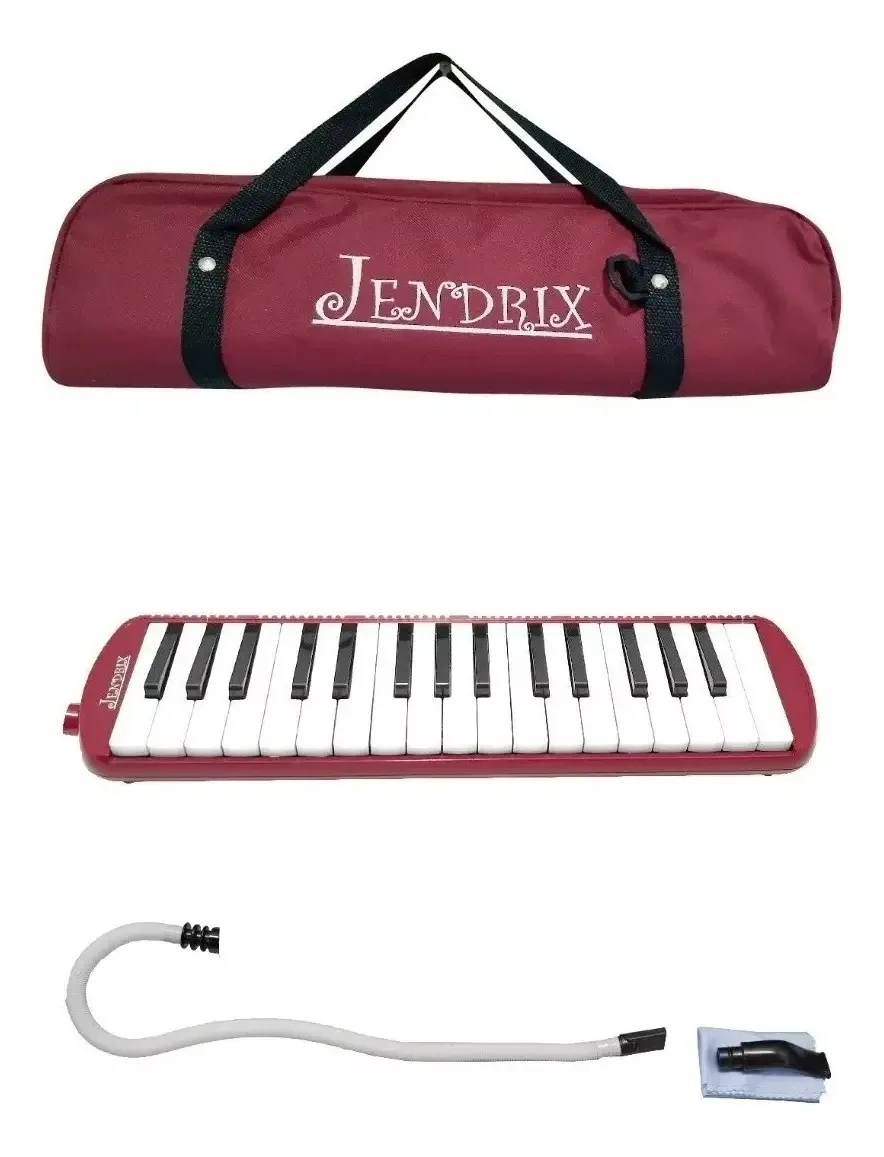 Estojo de tecido macio Melodica de 32 teclas, cores de vinho