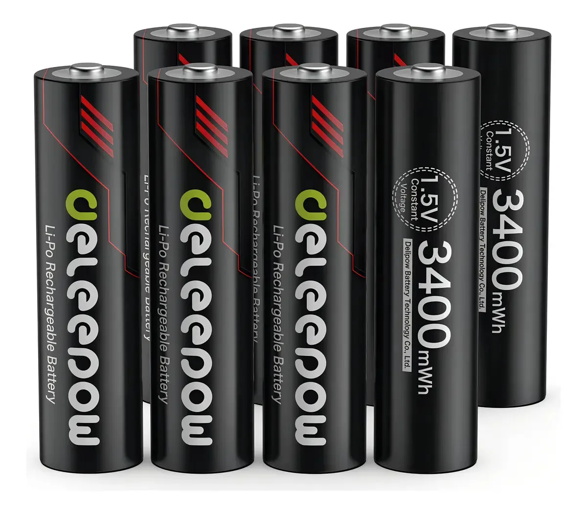 Baterias AA recarregáveis Deleepow 3400 mAh 1,5v, 1500 ciclos