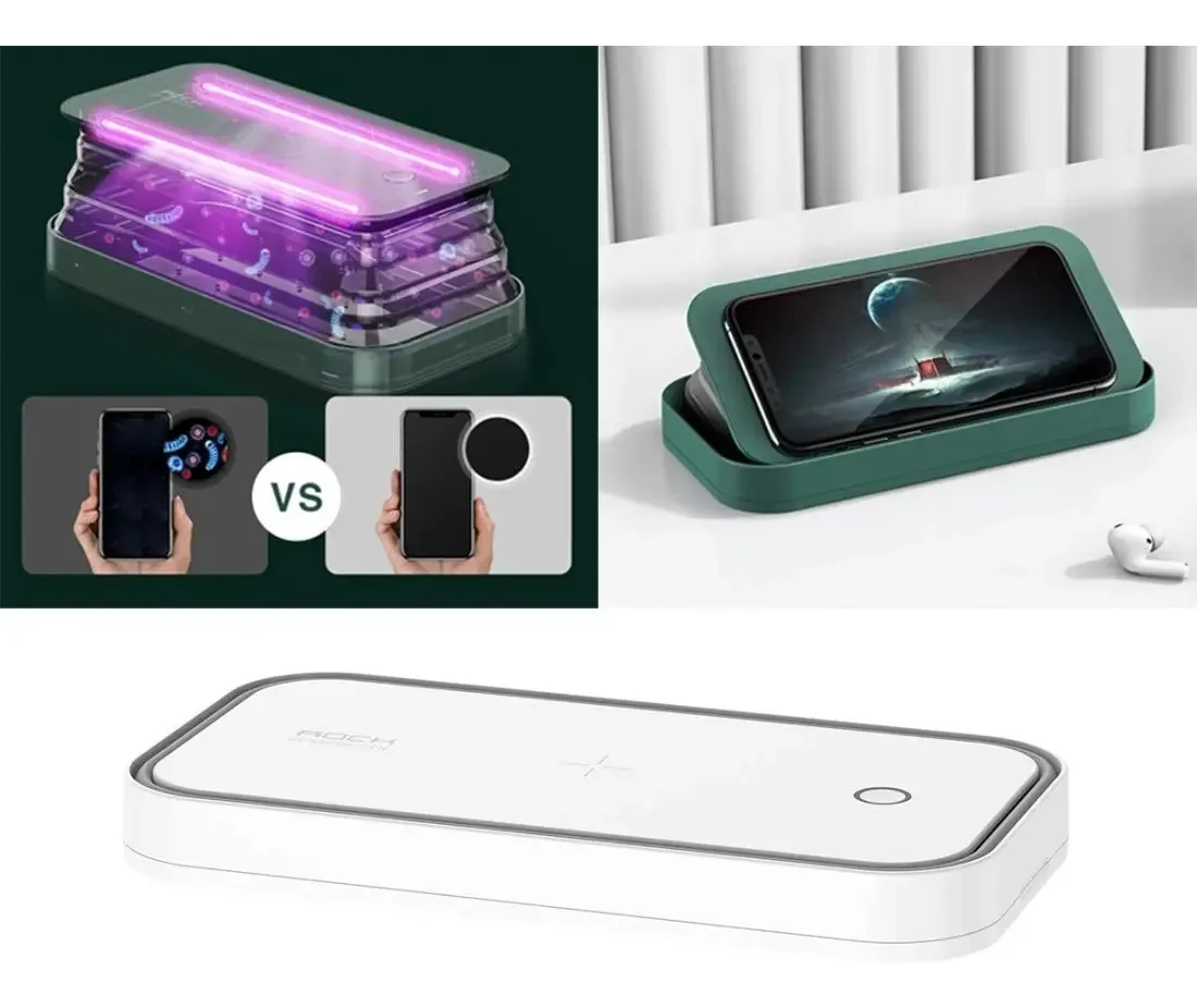 Esterilizadores Ycdz Caixa de Limpeza Desinfecção Rock Smartphone Esterilizador de Luz UV com Função de Suporte (cor: Branco)