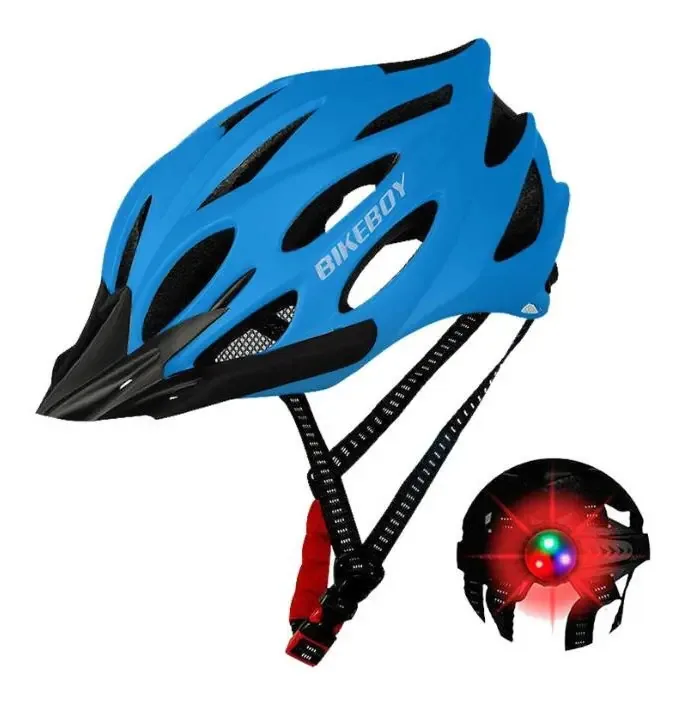 Capacetes de mountain bike unissex, viseira, cor azul, tamanho G