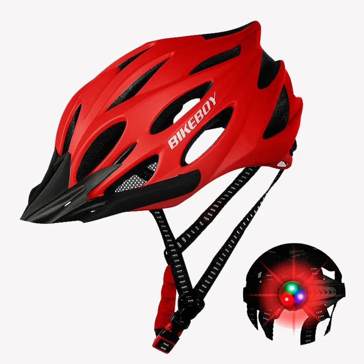 Capacetes de mountain bike unissex, viseira, cor: vermelho, tamanho G