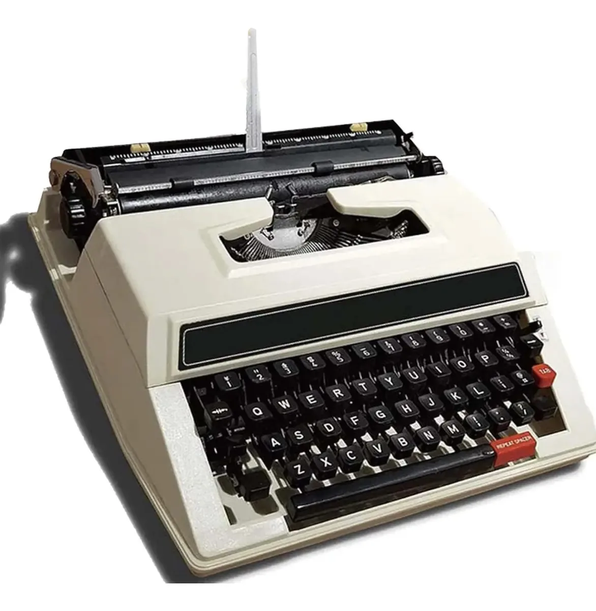 Máquina de Escrever YSFHYAN Vintage Funcional, Branca de Metal