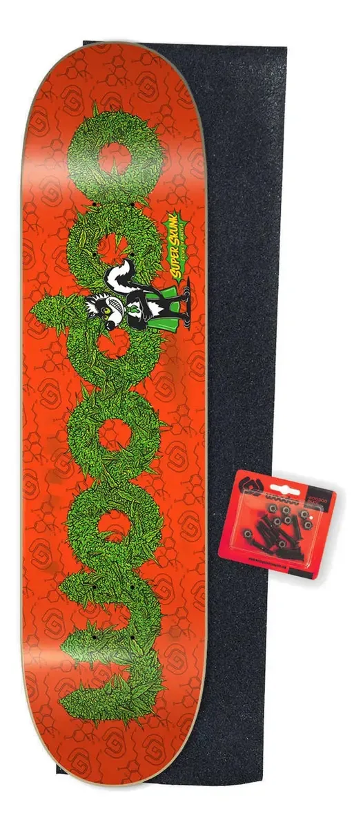 Pacote de skate Skunk Orange Color, tamanho 8