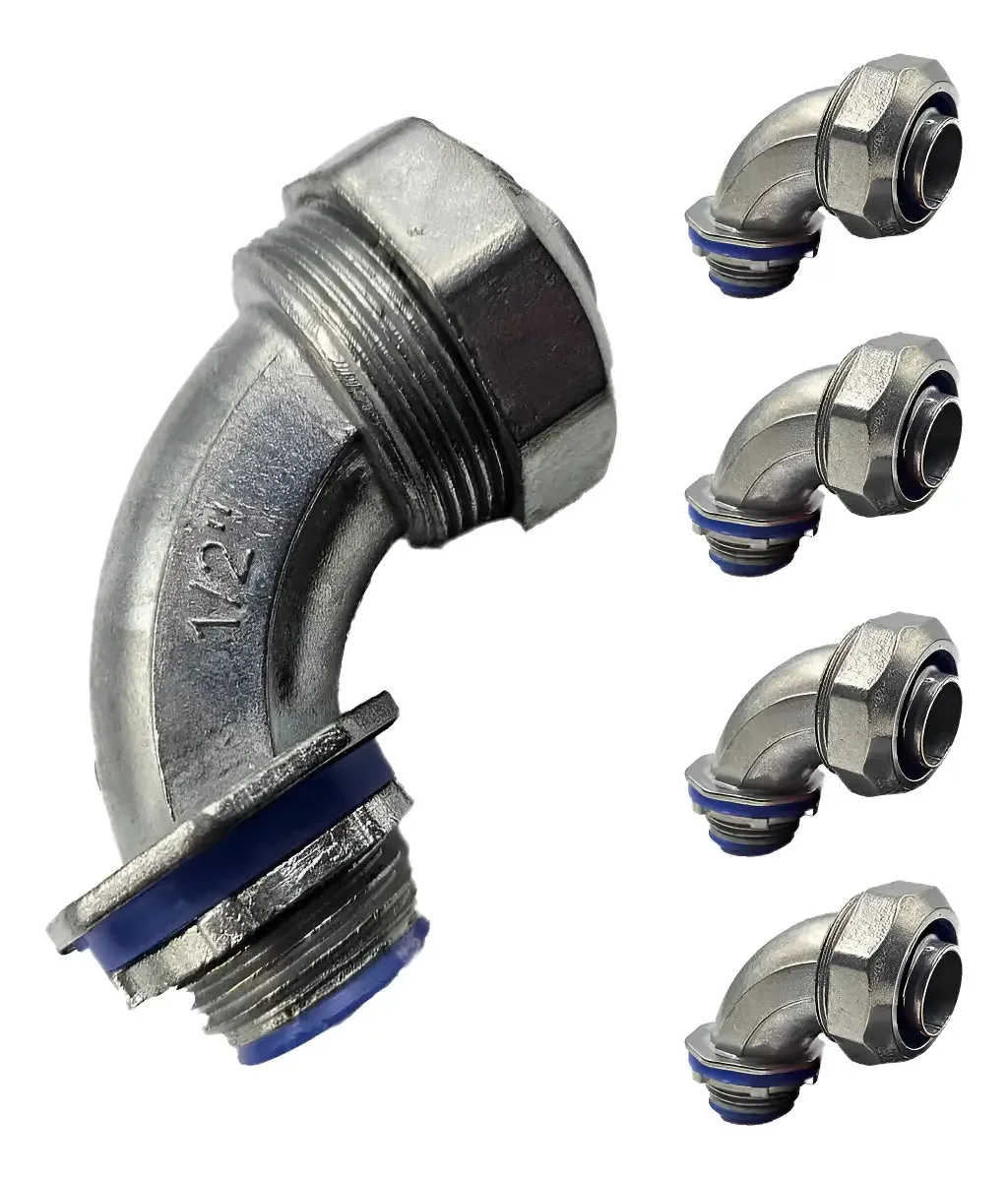 Conector curvo de 5 peças para tubos de alumínio estanques de 1/2 pol.
