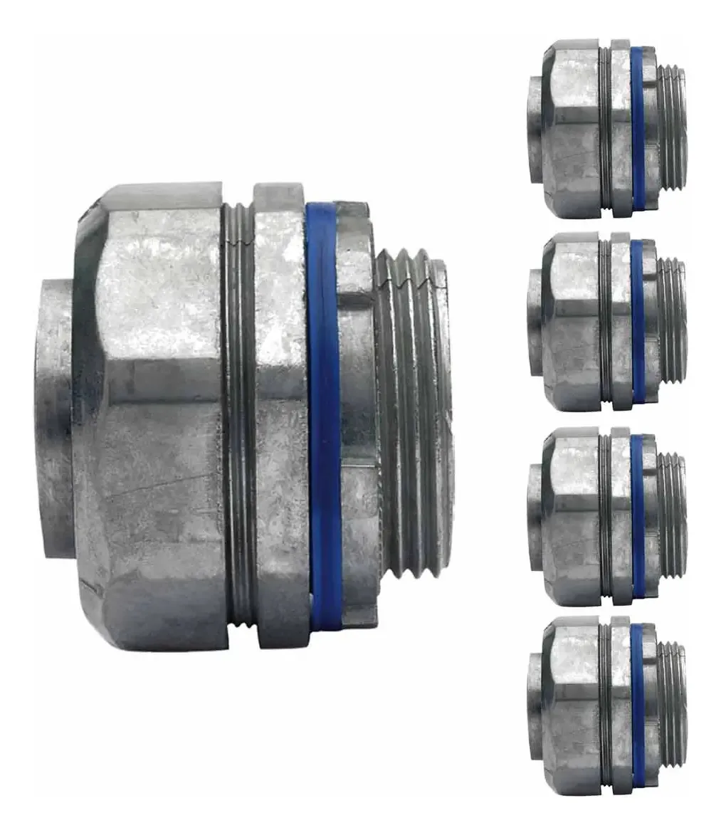 Conector reto de 5 peças para tubos de alumínio estanques de 1/2 pol.