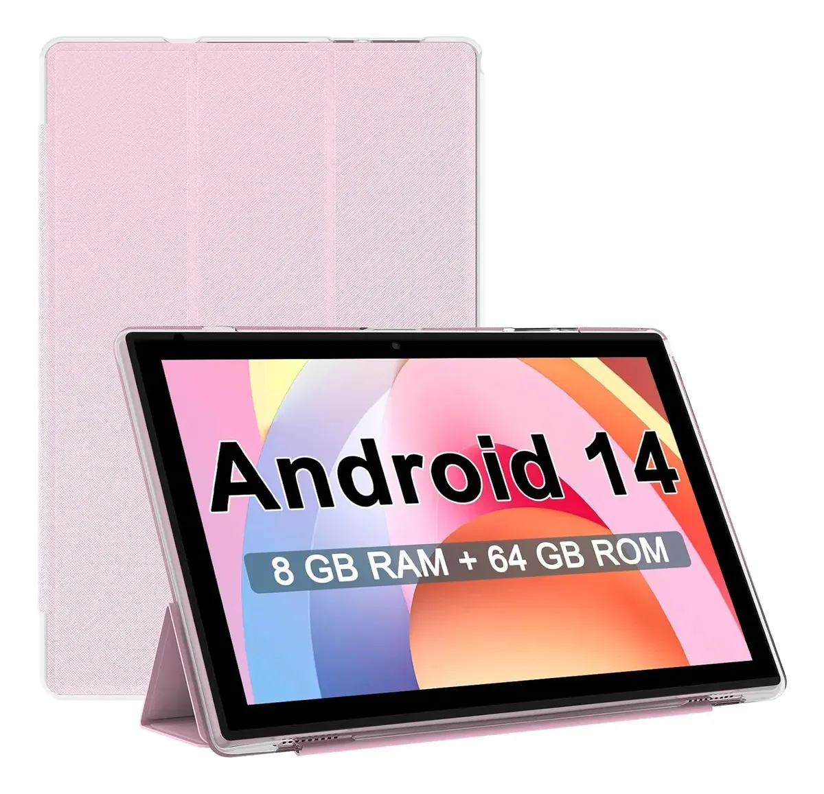 Tablet Android 14, tablets de 10 polegadas com capa, 8g