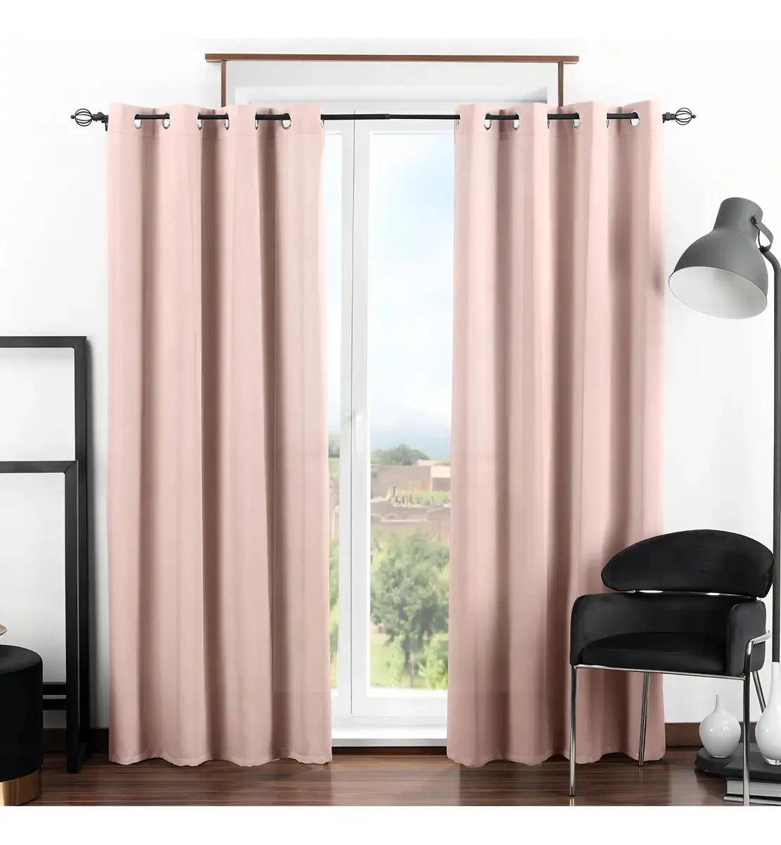 Cortina têxtil Blackout Real 2,74x2,13m - 2 painéis rosa