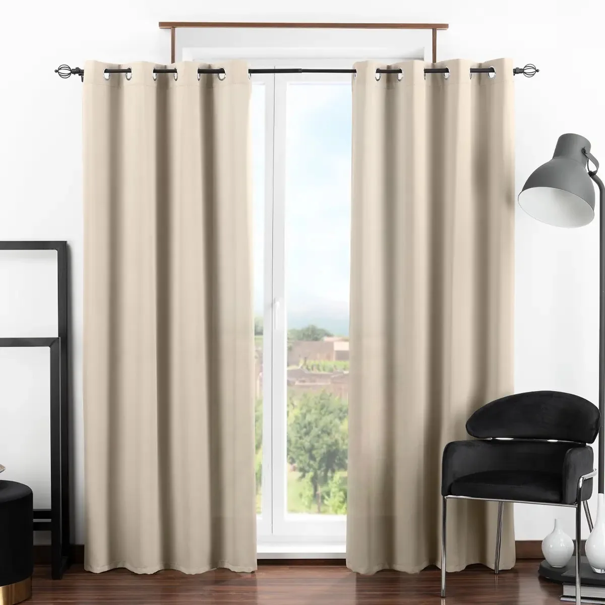 Cortina têxtil Blackout Real 2,74x2,13m - 2 painéis bege