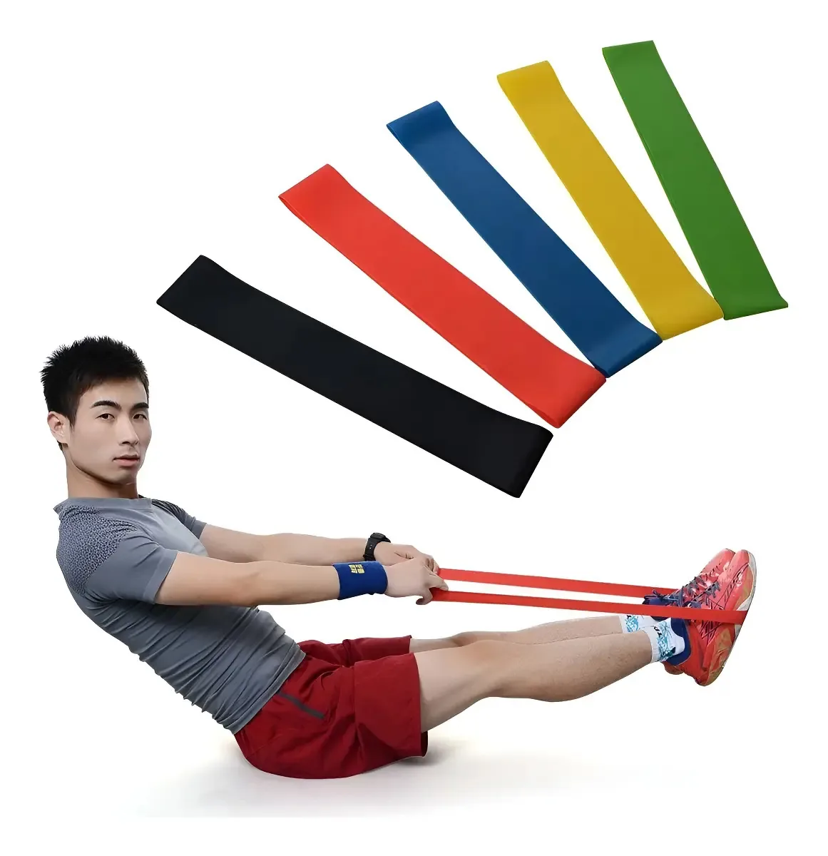 Kit 5 Faixas Elasticas Mini Band Academia Casa Extensor