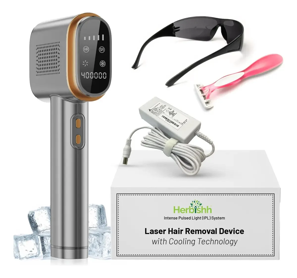 Dispositivo de depilação a laser Herbishh Ipl, tecnologia. Cor: Cinza