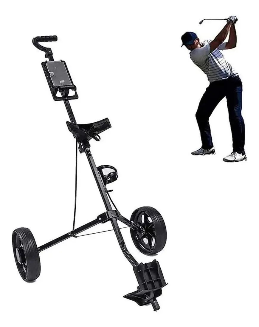 Carrinho De Golfe Com Ângulo Ajustável E Freio De Pé, Carrinho De Golfe Leve