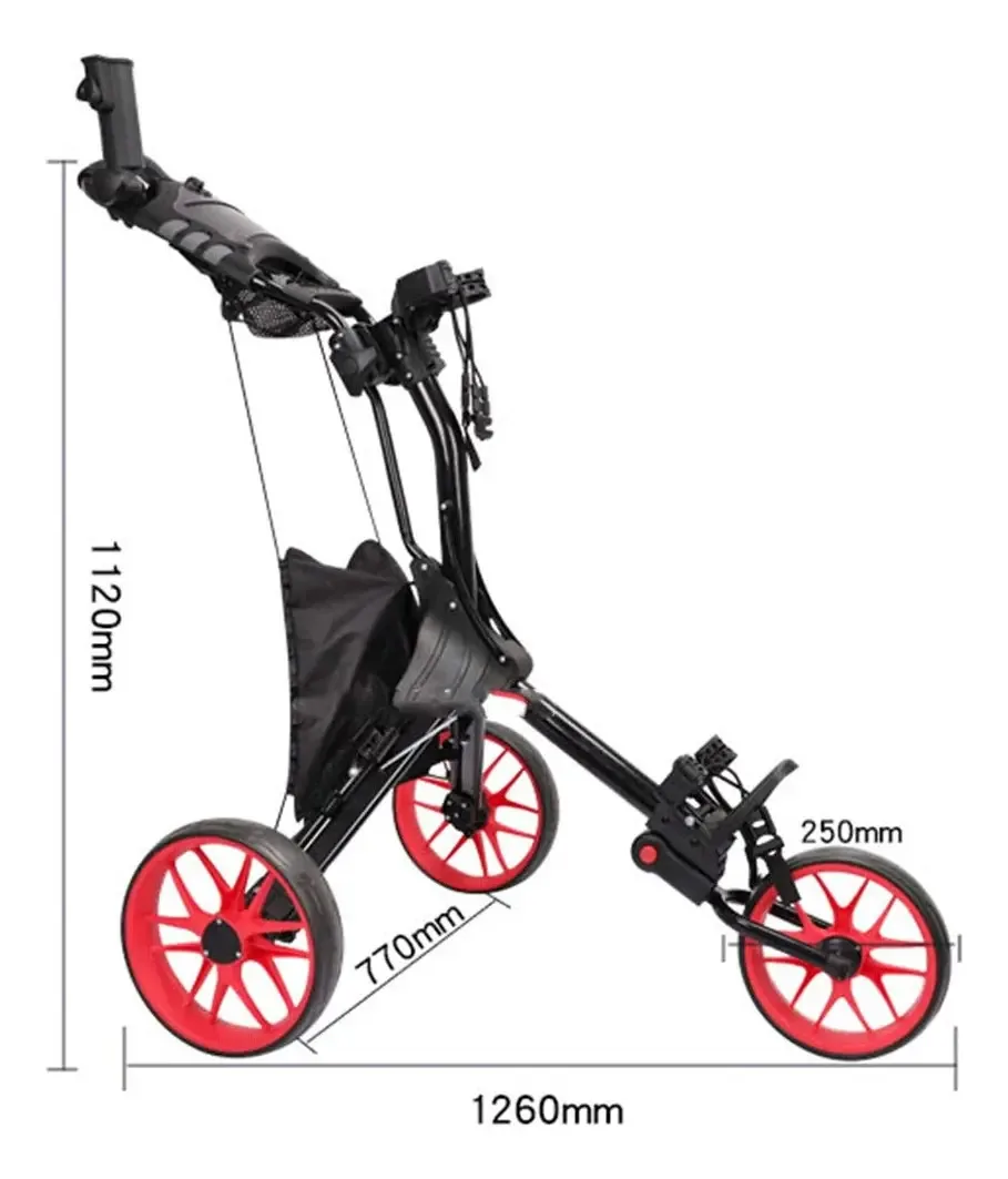 Carrinho de Golfe Trolley de Golfe Saco de Bolas Liga de Alumínio Carrinho com Bolsa de Armazenamento Suporte de Garrafa Suporte de Guarda-Chuva