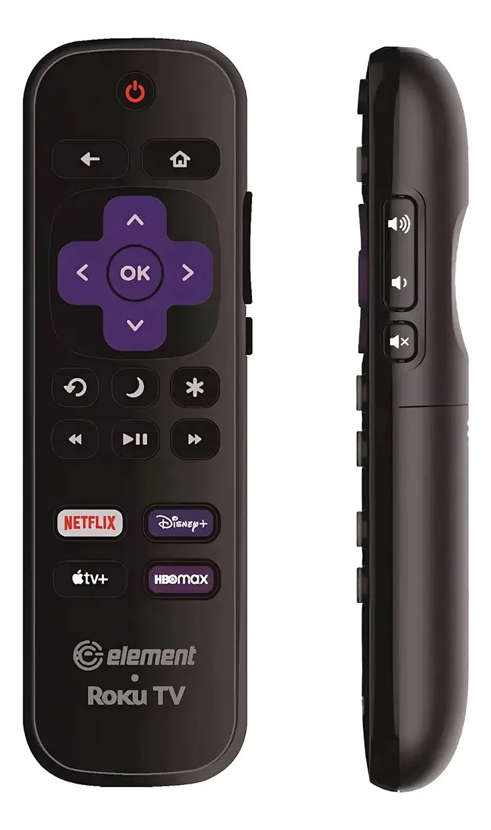 Controle de TV Roku Element com aplicativos Netflix Tv e Hbo Max
