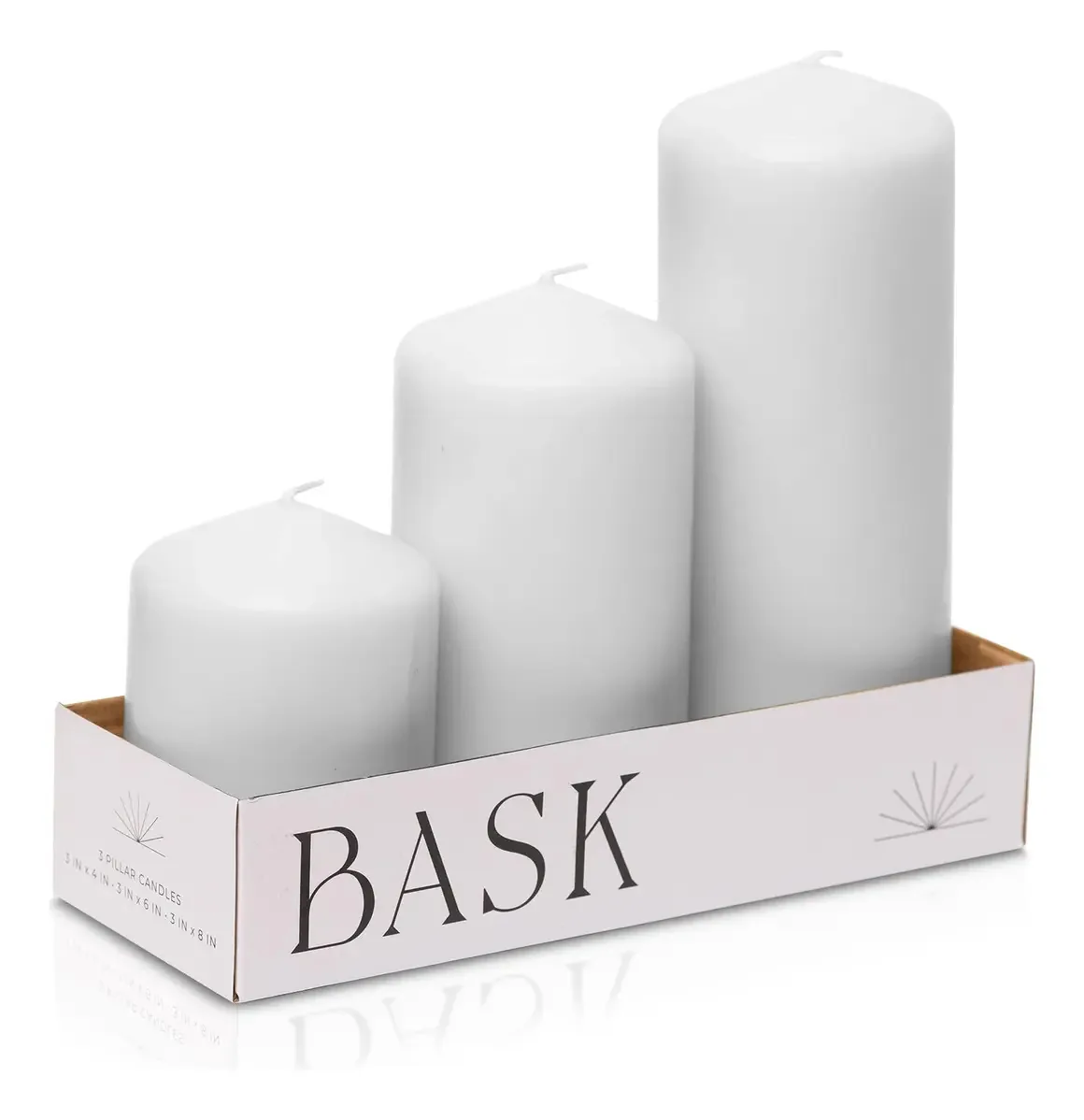 Velas Bask Cone Top Pillar Velas brancas elegantes