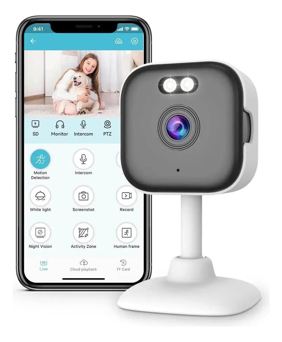 Câmeras IP internas de segurança doméstica Wifi 2.4G 5MP