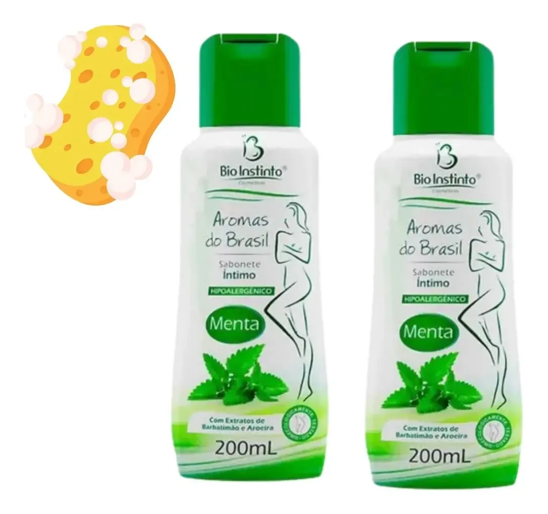 2 Sabonetes Íntimos Menta Limpeza E Proteção Feminina