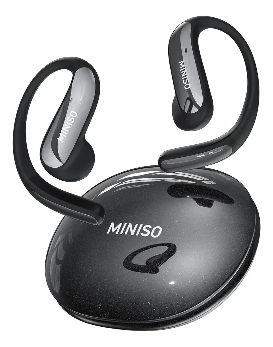 Fones de ouvido Miniso Ms195 Ai, fones de ouvido tradutores, cor preta, Bluetooth 6.0, fones de ouvido sem fio Ipx5, à prova d'água, fones de ouvido Sports Gamer Ows