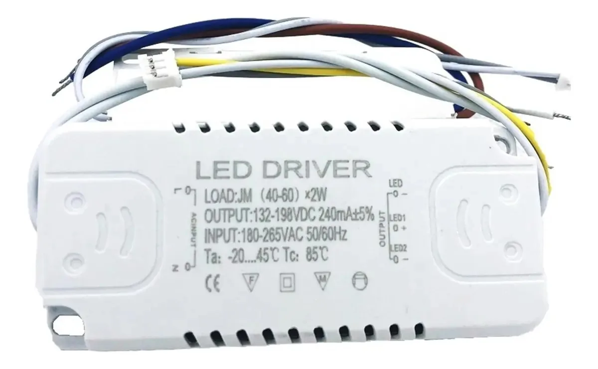 Controlador de Fonte de Alimentação de Corrente Constante LED Jitem, Lâmpada de Teto, Retificador de Luz Plana, Transformador 3w8w12w Transformador(cor:40 60 Watt Dual Color Driver)
