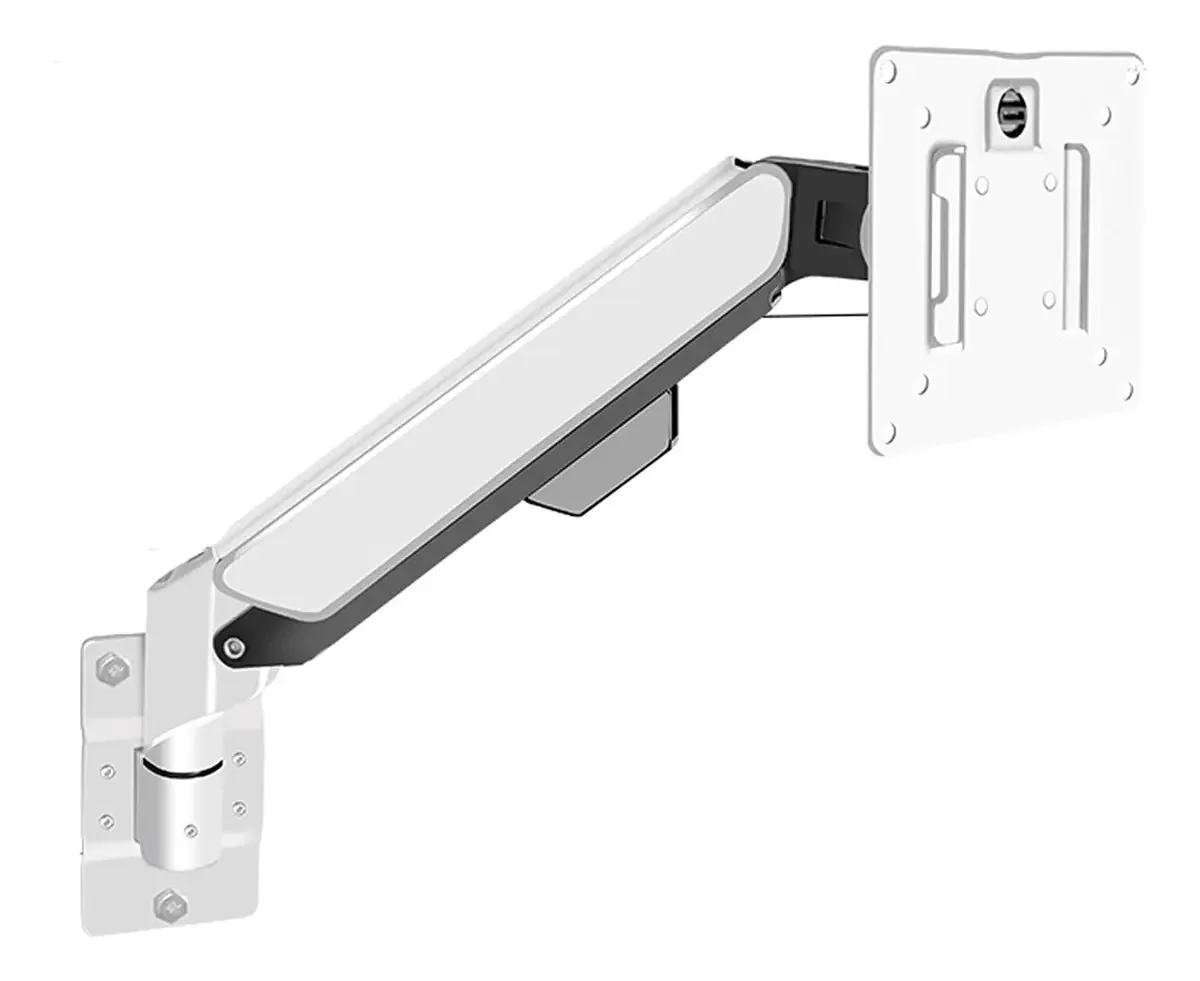 Suporte de Monitores Braço de Monitor Suporte de Monitor Branco Mola a Gás Ajustável Suporte de Braço Único Suporte de Montagem na Parede para Monitor de 10-32 com 75/100 mm, Suporta até 19,8 lbs