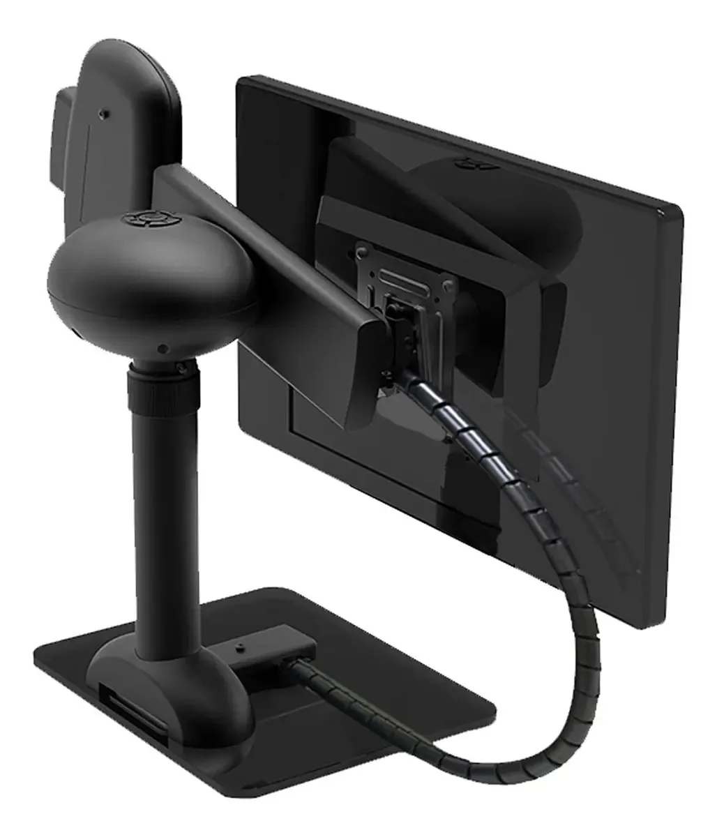 Suporte de monitor, braço de monitor, suporte de monitor único, suporte giratório e elevador elétrico, suporte de monitor, suporte de monitor de mesa com 3 faixas e 4 velocidades, fonte de alimentação