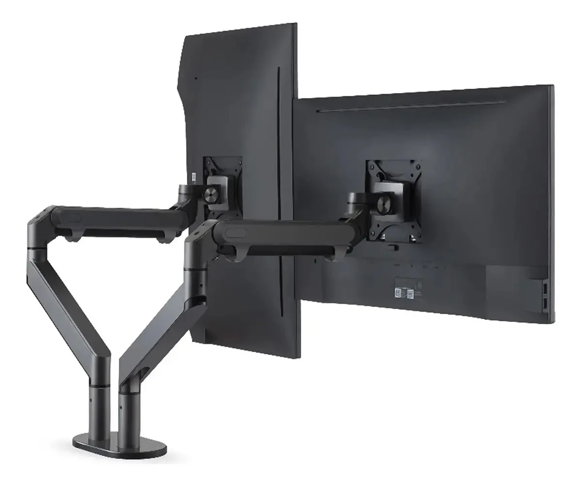 Suporte de Monitores Braço de Monitor Suporte de Monitor Duplo Liga de Alumínio Braço de Mola a Gás Duplo Suporte de Montagem de Mesa 17-32 Suporte de Montagem de Monitor com Braçadeira