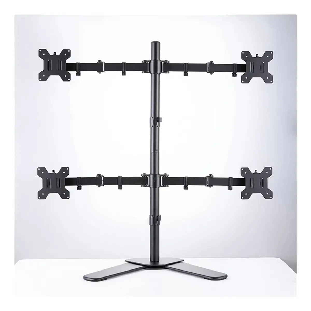 Suporte de Monitores Montagem para Quatro Monitores Quádruplos, Suporte Independente de Altura Ajustável para 4 Telas, Suporte de Mesa de Aço para Monitor Compatível com Monitores H