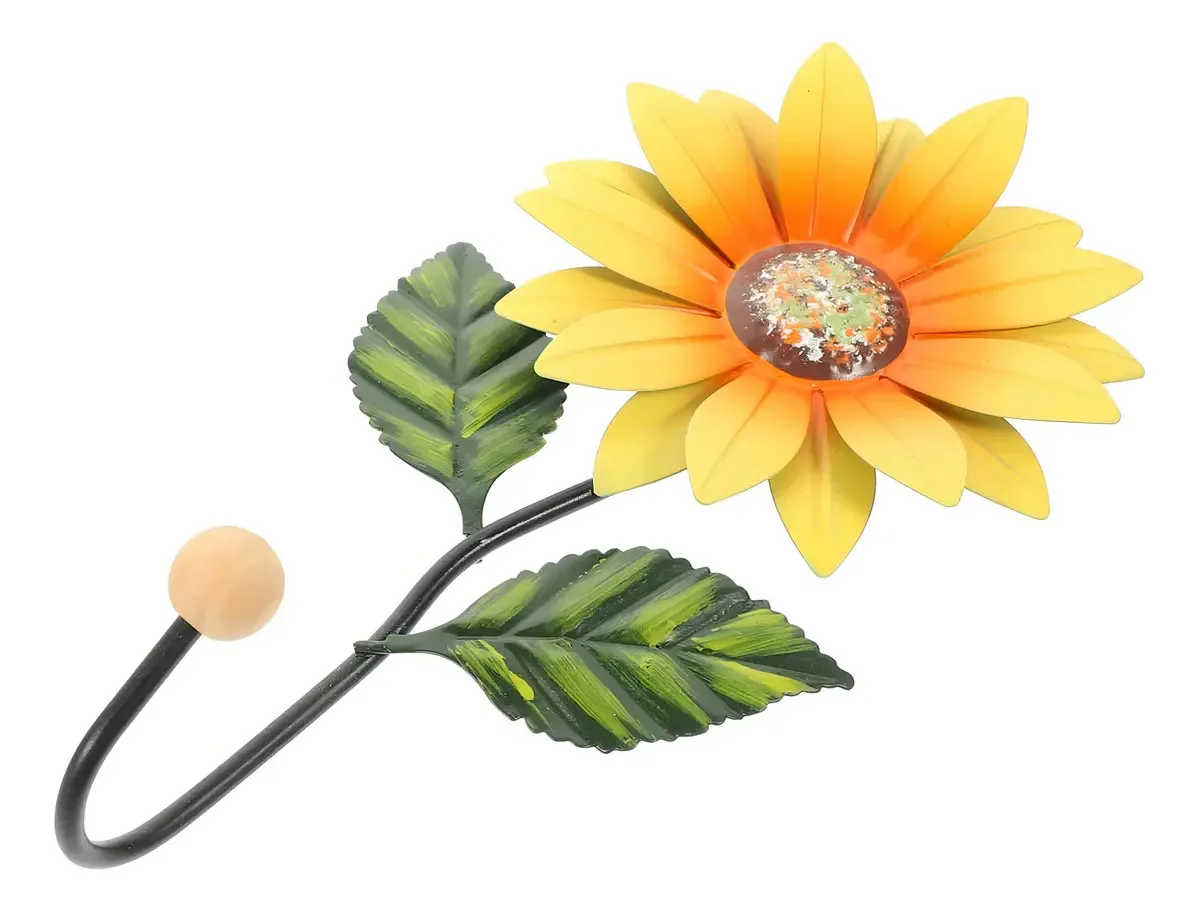 Cabides de parede rústicos com margaridas para roupas e decoração