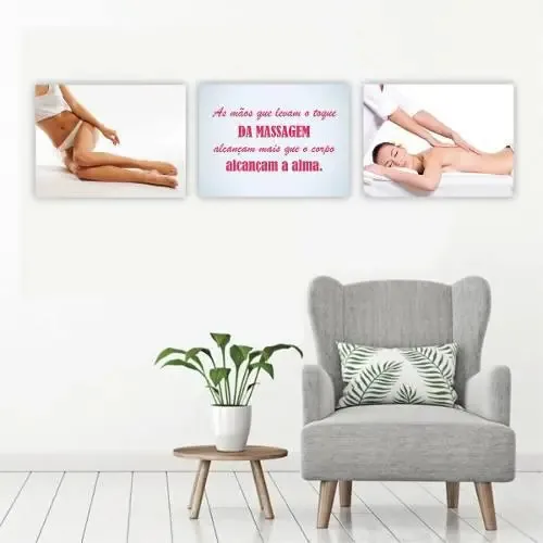 Placa Quadro Mdf 30x40cm Estética Corporal Massagem Frase