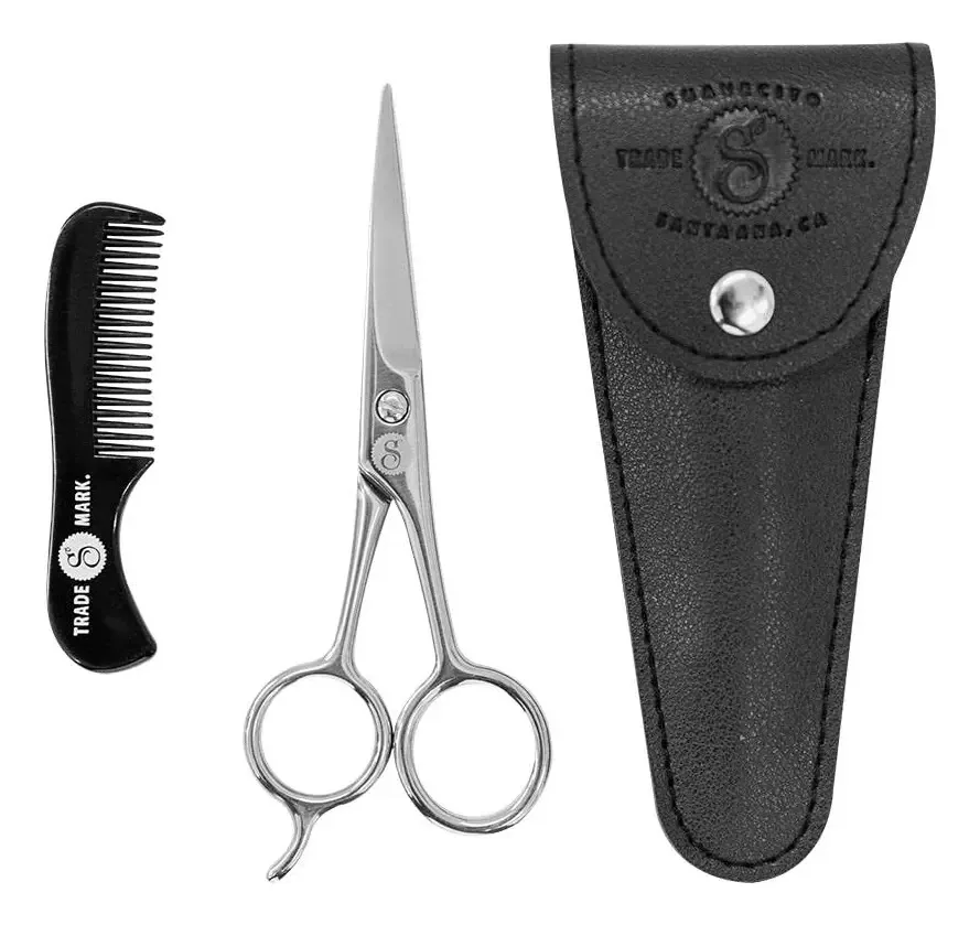 Conjunto de Tesouras Suavecito para Aparar Barba e Bigode, Tamanho de Viagem