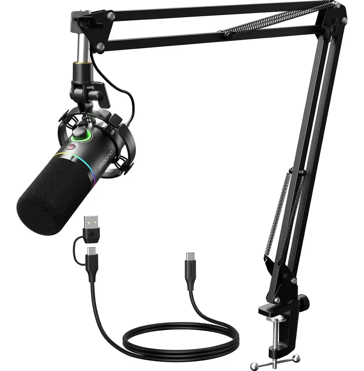 Microfone Usb/xlr E Braço Articulado Maono Pd200xs Preto